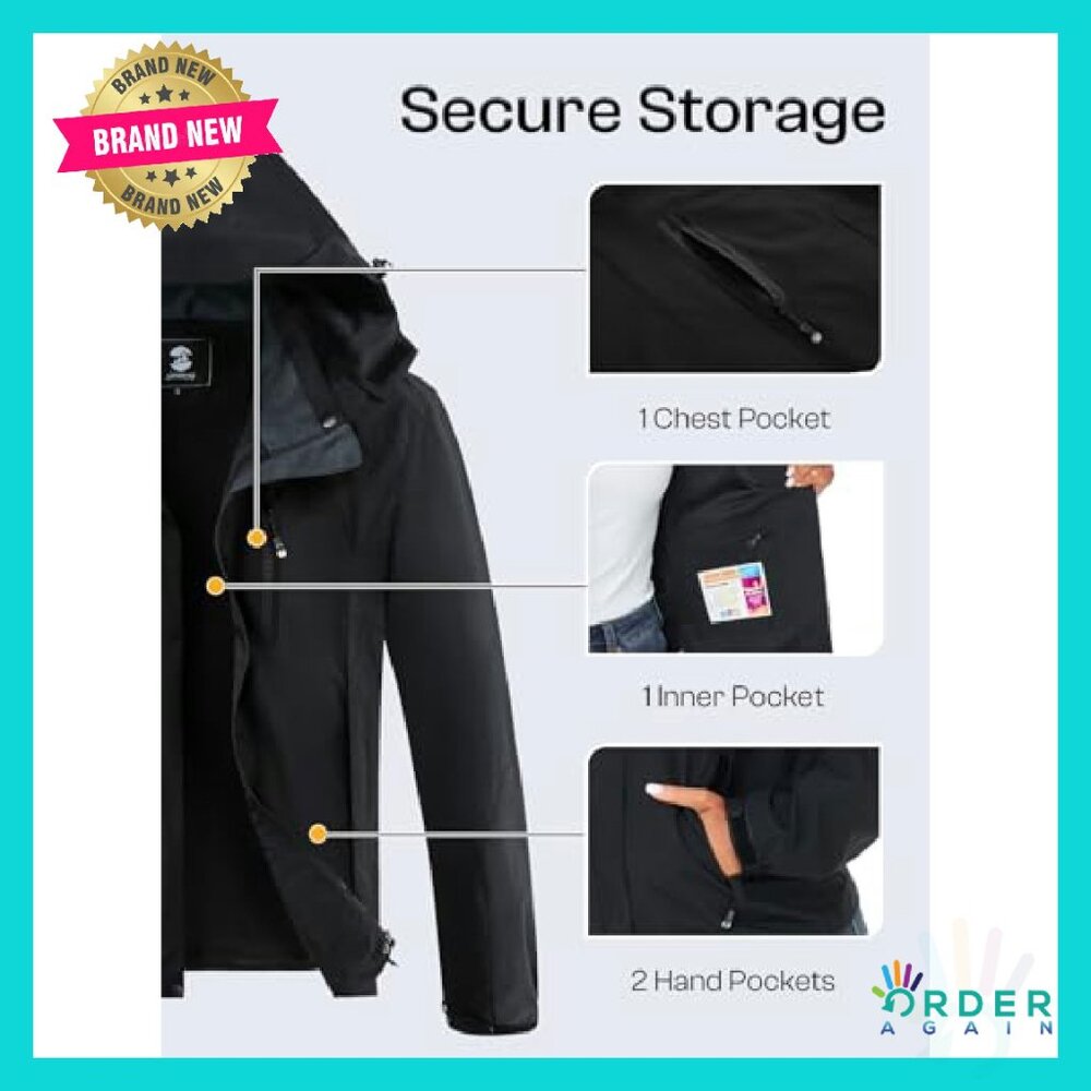 Lightweight Waterproof Rain Jacket Removable Hood… - image 6